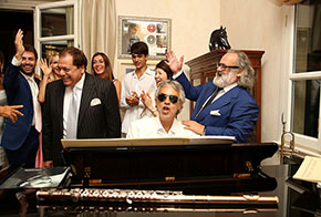 Andrea Bocelli entertaining CFN Guests in his home